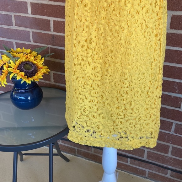 Tommy Hilfiger Sunshine Yellow Lace Dress - Picture 4 of 14